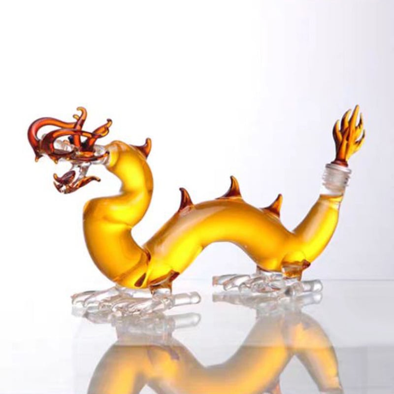 Douăsprezece zodii, decantor din sticlă în formă de animal, borosilicată, obiect de colecție