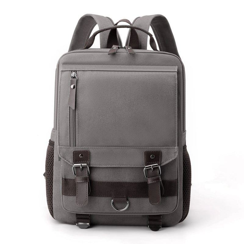 Platneni ruksak, jednobojan, velik kapacitet 20–35 L, casual retro stil, unisex, za 14-inčni prijenosnik