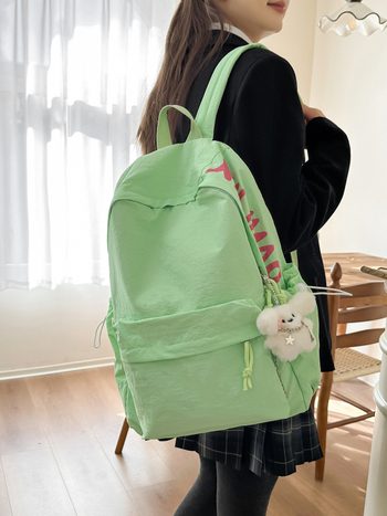 Ruksak u japanskom stilu, svježi minimalistički školski ruksak, jednobojan, lagan, šumski inspiriran putnički ruksak, unisex ruksak za laptop od 13 inča