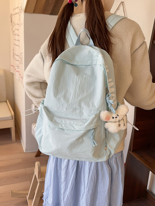 Ruksak u japanskom stilu, svježi minimalistički školski ruksak, jednobojan, lagan, šumski inspiriran putnički ruksak, unisex ruksak za laptop od 13 inča