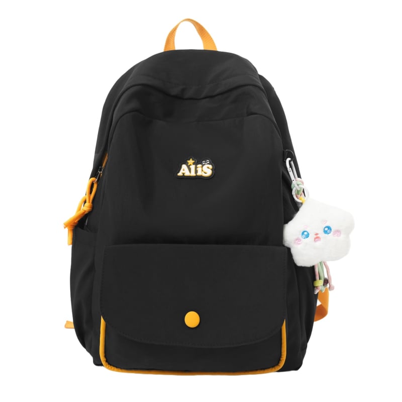 Unisex ruksak za školu od najlona, japanskog stila, jednobojan, opušten gradski stil, 20–35 L, za 14-inčni laptop