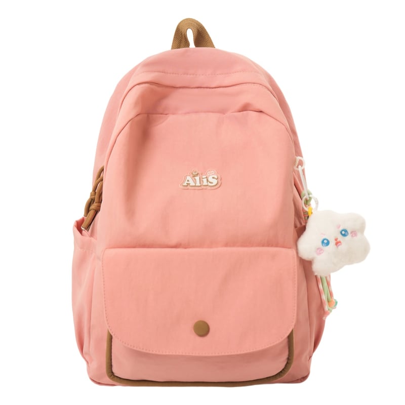 Unisex ruksak za školu od najlona, japanskog stila, jednobojan, opušten gradski stil, 20–35 L, za 14-inčni laptop