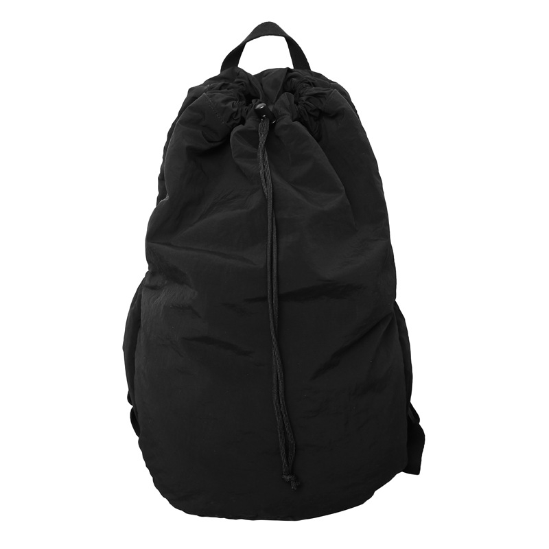 Unisex najlon torba s vrpcom, jednobojna, korejskog stila retro tote, svakodnevno nošenje, volumen 20–35 L, ultra lagana.