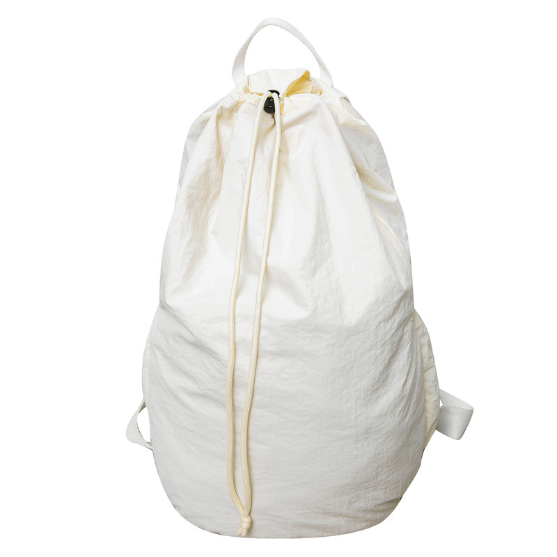 Unisex najlon torba s vrpcom, jednobojna, korejskog stila retro tote, svakodnevno nošenje, volumen 20–35 L, ultra lagana.