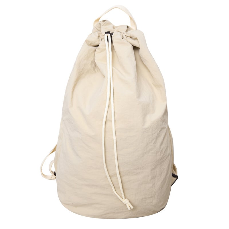 Unisex najlon torba s vrpcom, jednobojna, korejskog stila retro tote, svakodnevno nošenje, volumen 20–35 L, ultra lagana.
