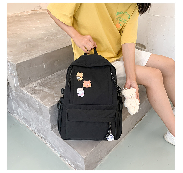Nylon ruksak za školu, Harajuku stil, dizajn color-block, lagan za učenike od 3. do 6. razreda