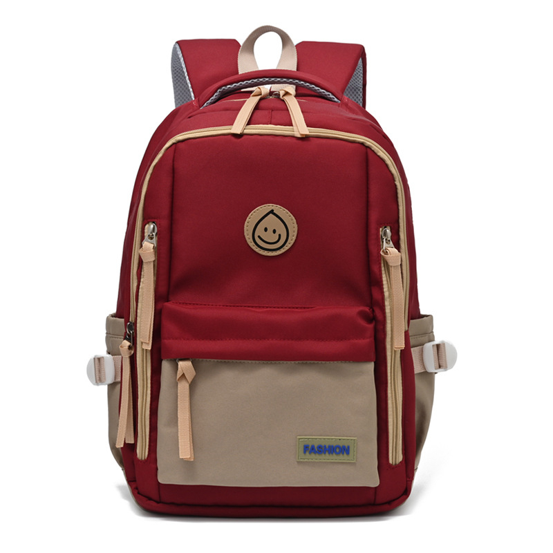 Ruksak s dizajnom color-block u korejsko-japanskom stilu, unisex, 20–35 L, za 14-inčni prijenosno računalo, svakodnevna uporaba