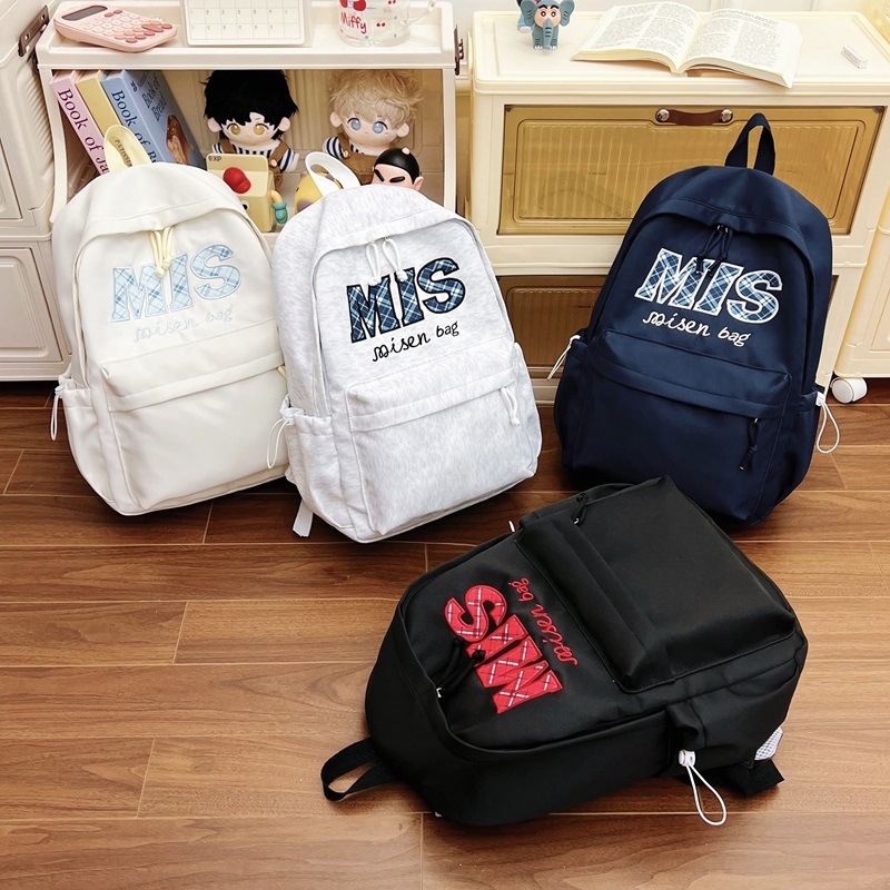 Ruksak s alfabetom, 2026 novi korejski stil, minimalistički svakodnevni školski ruksak, unisex, najlon, 20–35 L, za 12-inčni prijenosnik, uzorak zvijezda