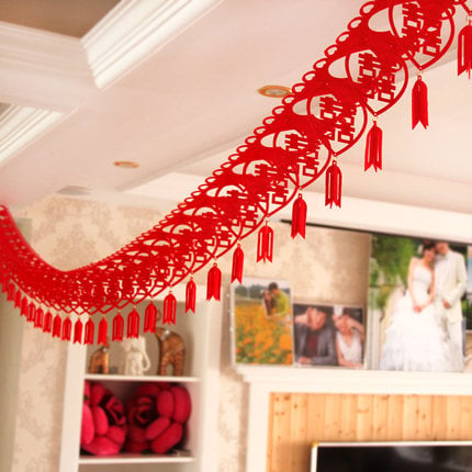 Set de decor pentru nuntă pentru casă: decorațiuni creative pentru cameră, materiale nețesute, panglici, ghirlande și felinare