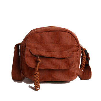 Vintage Corduroy ženska torbica preko ramena – crossbody, jednostavan japanski stil, svakodnevna torbica za mobitel