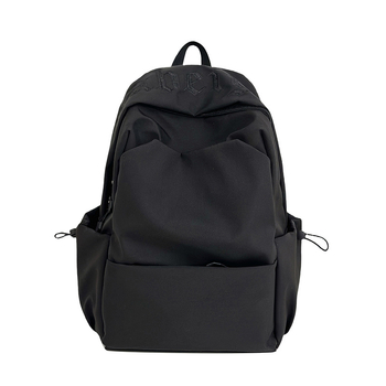 Unisex nylon ruksak, jednobojan, svjež minimalistički stil, ruksak za 14-inčni laptop, Mori stil šivane slova, putni ruksak
