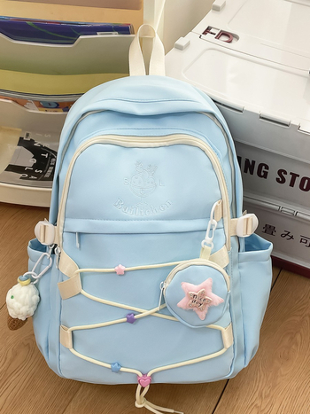 Unisex ruksak inspiriran Harajuku i korejskim stilom, velik kapacitet 20–35 L, najlon, vodootporan, za školu, za 15-inčni prijenosnik
