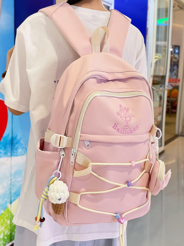 Unisex ruksak inspiriran Harajuku i korejskim stilom, velik kapacitet 20–35 L, najlon, vodootporan, za školu, za 15-inčni prijenosnik