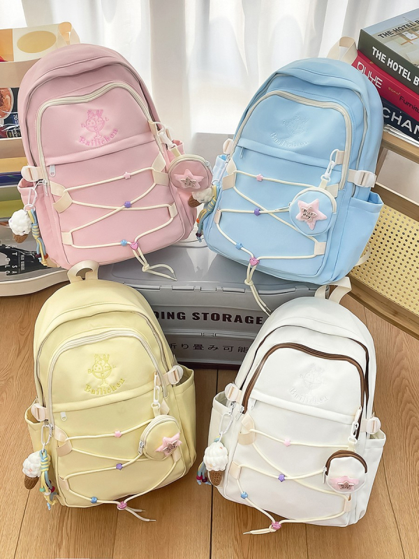 Unisex ruksak inspiriran Harajuku i korejskim stilom, velik kapacitet 20–35 L, najlon, vodootporan, za školu, za 15-inčni prijenosnik