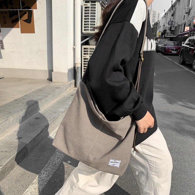 Jednobojna platnena torba preko ramena, srednje veličine, Harajuku gradski stil, pogodna za parove