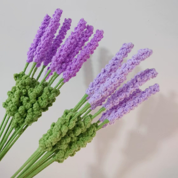 Buchet de lavandă tricotat manual — flori artificiale pentru decor, stil pastoral