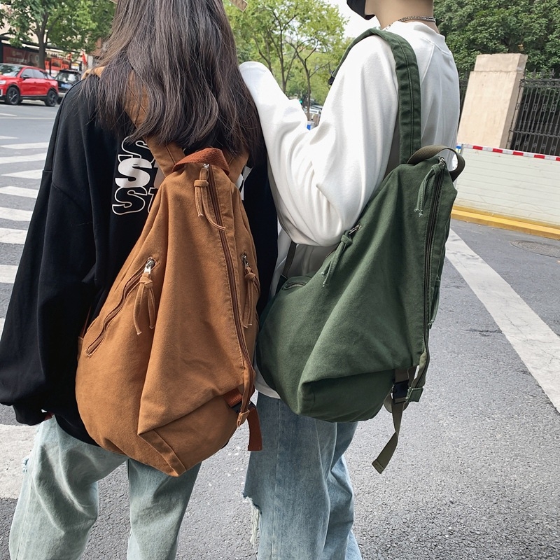 Ruksak u japanskom stilu, velika kapaciteta 20–35 L, 2023. model, unisex, casual streetwear, jednobojan platneni ruksak, za 14-inčni prijenosnik