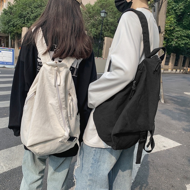 Ruksak u japanskom stilu, velika kapaciteta 20–35 L, 2023. model, unisex, casual streetwear, jednobojan platneni ruksak, za 14-inčni prijenosnik