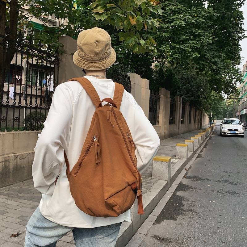 Ruksak u japanskom stilu, velika kapaciteta 20–35 L, 2023. model, unisex, casual streetwear, jednobojan platneni ruksak, za 14-inčni prijenosnik