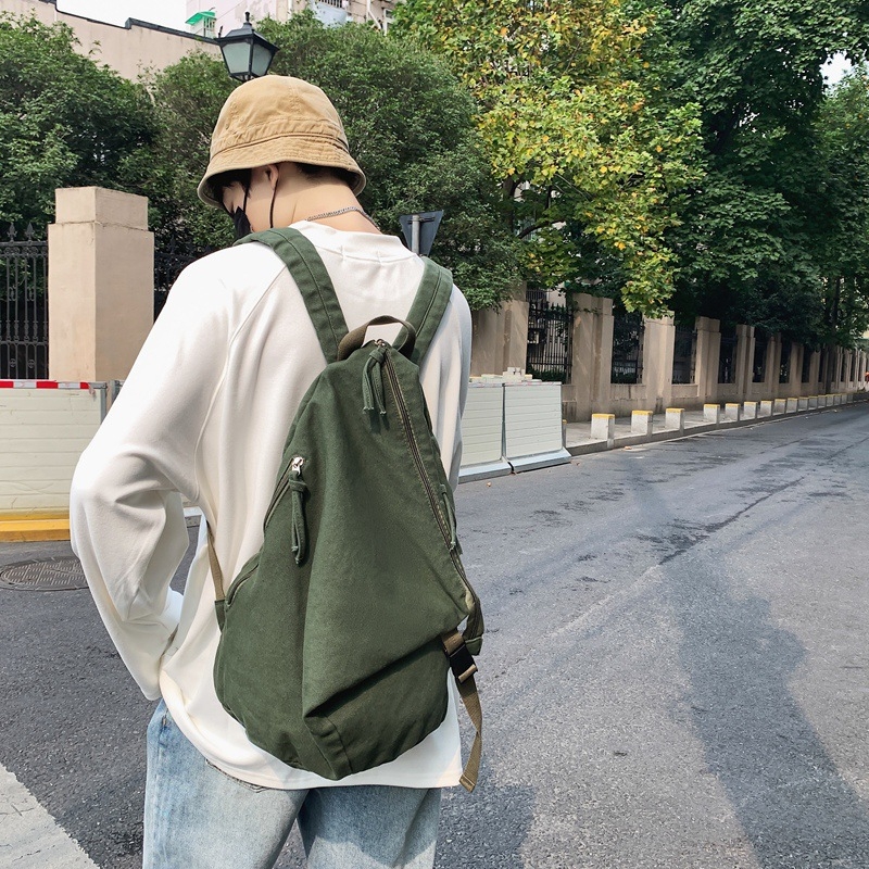 Ruksak u japanskom stilu, velika kapaciteta 20–35 L, 2023. model, unisex, casual streetwear, jednobojan platneni ruksak, za 14-inčni prijenosnik