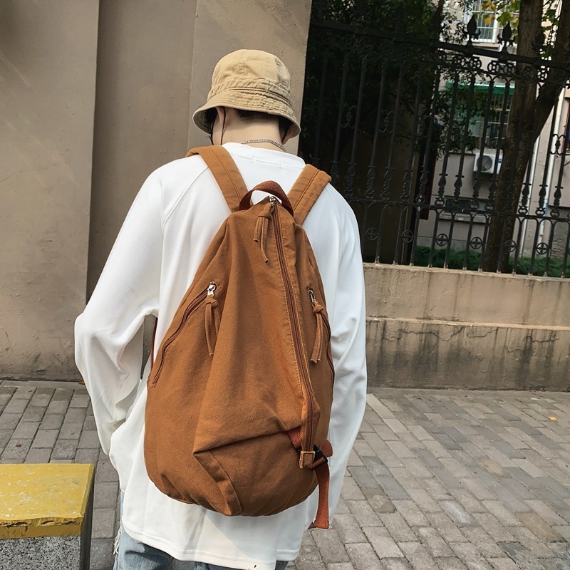 Ruksak u japanskom stilu, velika kapaciteta 20–35 L, 2023. model, unisex, casual streetwear, jednobojan platneni ruksak, za 14-inčni prijenosnik