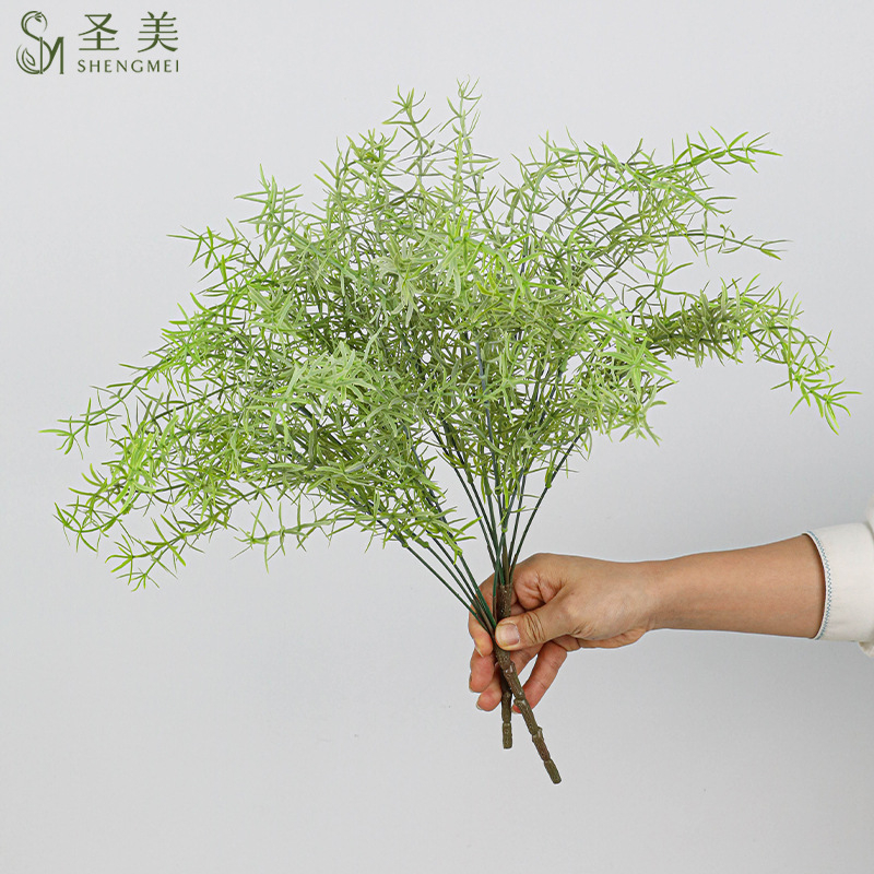 Ferigă artificială cu șapte frunze mari, decor de nuntă și perete vegetal