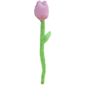 Buchet de lalele textile cu trandafir pluș – flori artificiale decorative pentru Ziua Copilului.