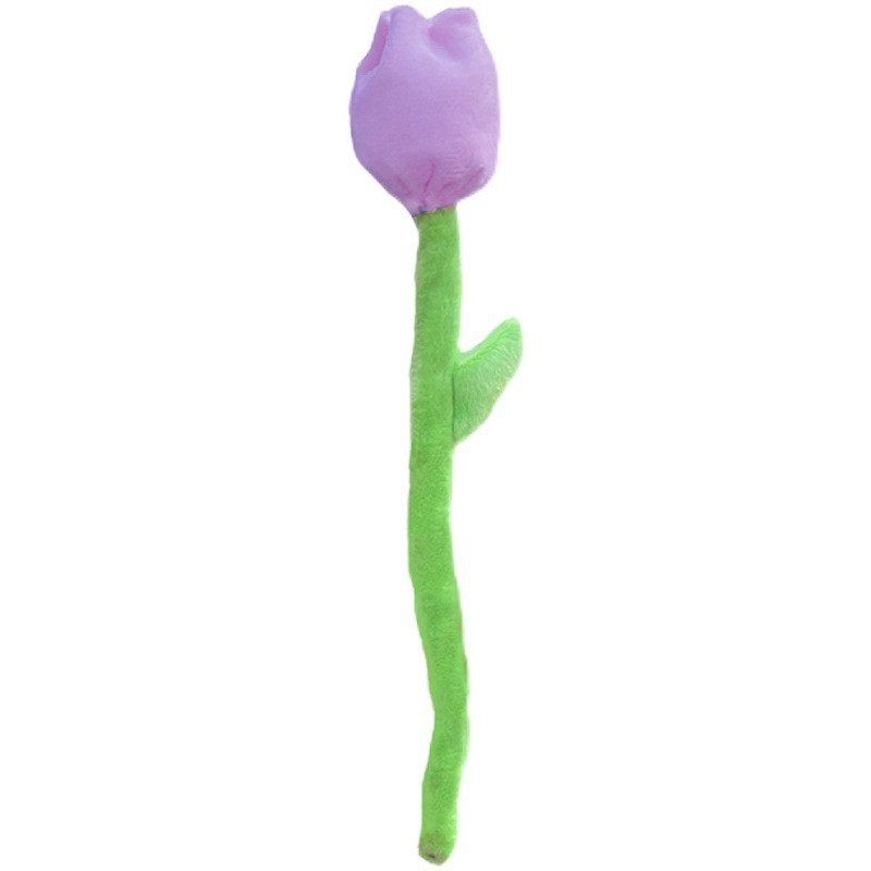 Buchet de lalele textile cu trandafir pluș – flori artificiale decorative pentru Ziua Copilului.