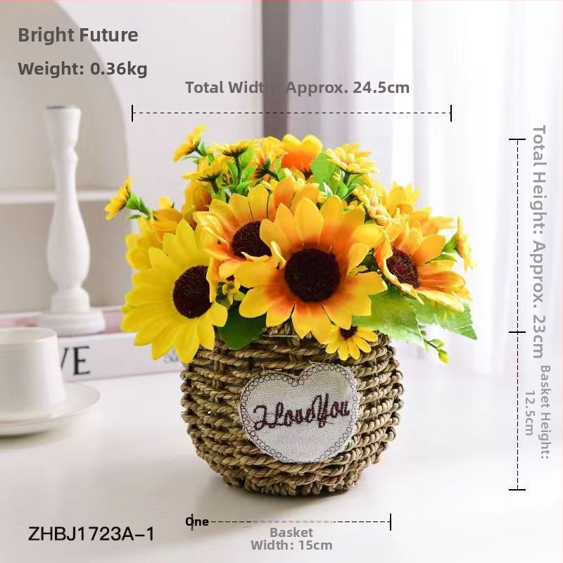 Flori de floarea-soarelui artificiale, buchet pentru masă, decor pentru living, aranjament floral din mătase