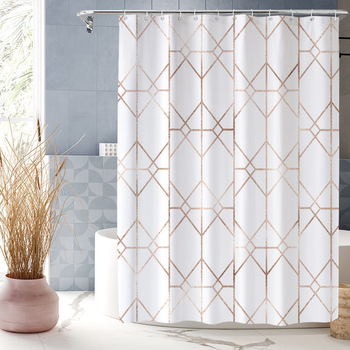 Cortină de duș impermeabilă din poliester 90 g, imprimare digitală, model simplu pentru baie