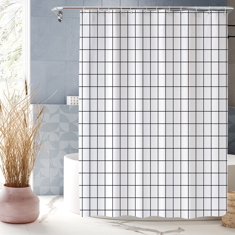 Cortină de duș impermeabilă din poliester 90 g, imprimare digitală, model simplu pentru baie