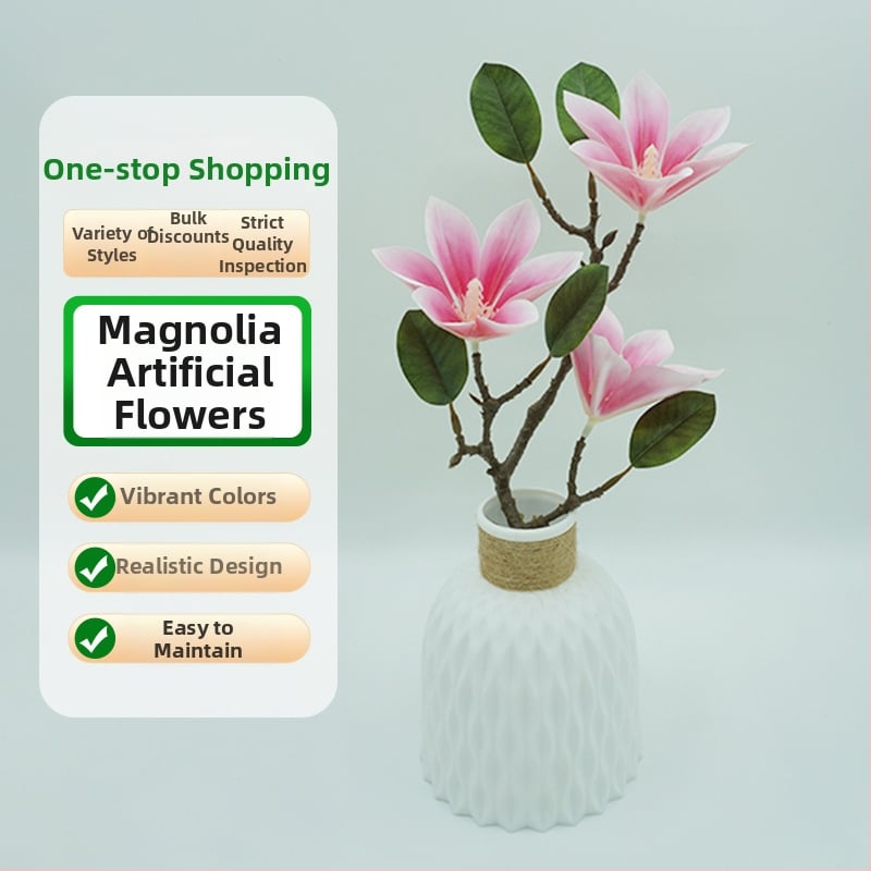 Flori artificiale Magnolia pentru sufragerie și hol, aranjamente decorative imprimate 3D