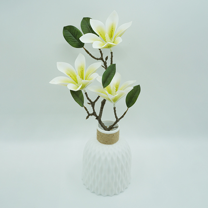 Flori artificiale Magnolia pentru sufragerie și hol, aranjamente decorative imprimate 3D
