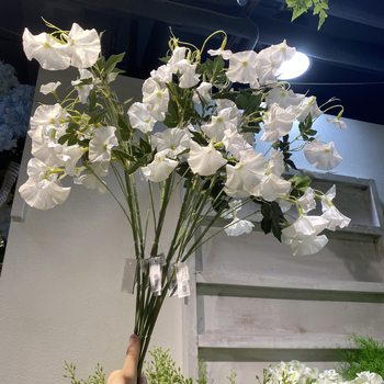 Flori artificiale Morning Glory, cu textură catifelată, de înaltă calitate, pentru decor de vitrină și decor de nunți