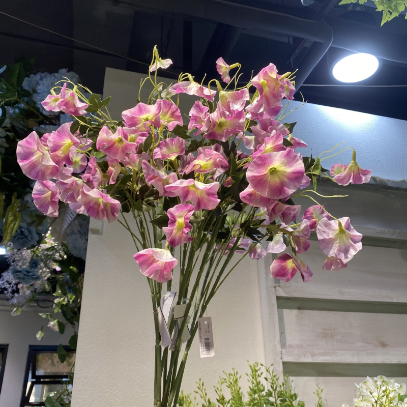 Flori artificiale Morning Glory, cu textură catifelată, de înaltă calitate, pentru decor de vitrină și decor de nunți