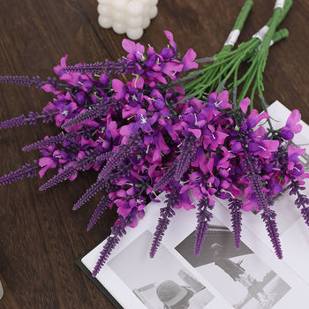 Buchet de flori de levănțică din mătase artificiale – flori pentru decor de nuntă și decor pe masă în interior