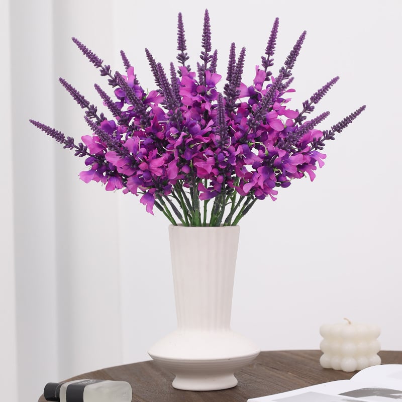 Buchet de flori de levănțică din mătase artificiale – flori pentru decor de nuntă și decor pe masă în interior