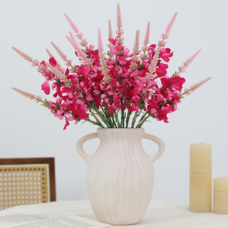 Buchet de flori de levănțică din mătase artificiale – flori pentru decor de nuntă și decor pe masă în interior