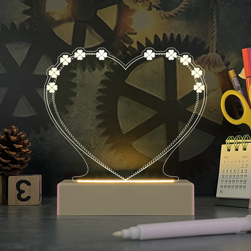 Calendar din acril, tablă de notițe iluminată, suport pentru pixuri, mică tablă albă pentru birou (120×130 mm)