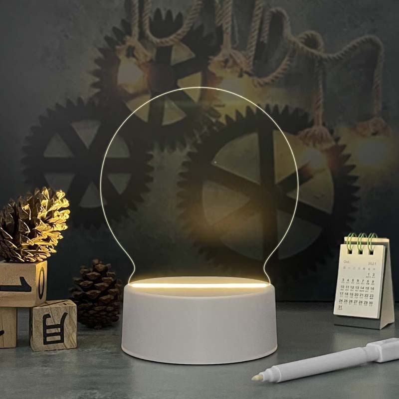 Calendar din acril, tablă de notițe iluminată, suport pentru pixuri, mică tablă albă pentru birou (120×130 mm)