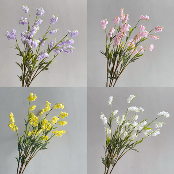 Flori artificiale cu crinul din vale, clopoței suspendați, aranjament floral pastoral în stil coreean pentru sufragerie