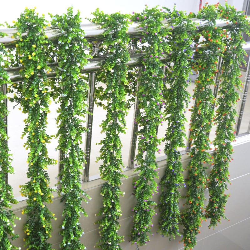 Ghirlandă artificială din liană de eucalipt pentru nunți și petreceri, decor verde, lungime 100–200 cm