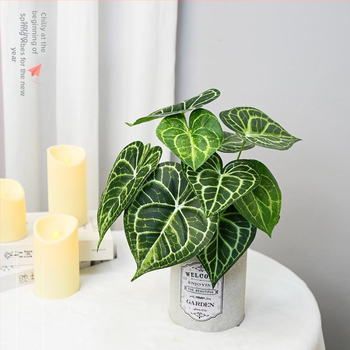 Plantă artificială cu frunză de taro, decor tropical pentru sufragerie și birou