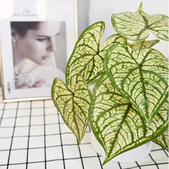 Plantă artificială cu frunză de taro, decor tropical pentru sufragerie și birou