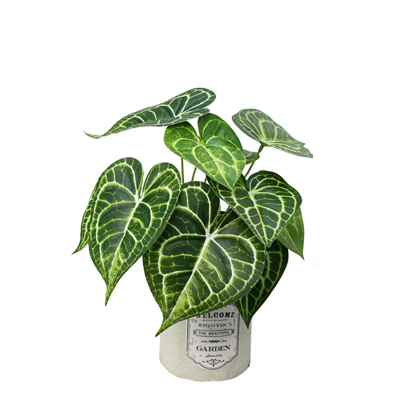 Plantă artificială cu frunză de taro, decor tropical pentru sufragerie și birou
