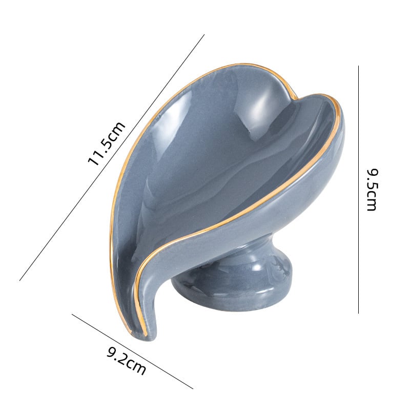 Suport ceramic pentru săpun cu drenaj și raft de baie