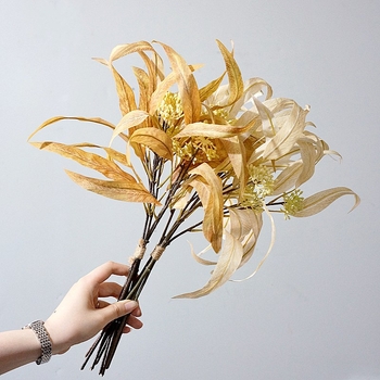 Buchet Nordic minimalist cu frunze curbe de eucalipt și frunze de bani pentru decor acasă