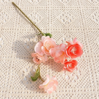 Buchet artificial cu floare de măr, cu trei ramuri, cu trandafiri și flori de cireș