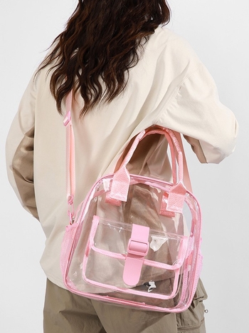Prozirna crossbody torba za muškarce i žene, pogodna za stadione i putovanja, PVC, vodootporna