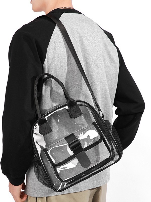 Prozirna crossbody torba za muškarce i žene, pogodna za stadione i putovanja, PVC, vodootporna